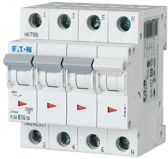 Eaton Automatsäkring 16A 3P+N C 4M 6KA
