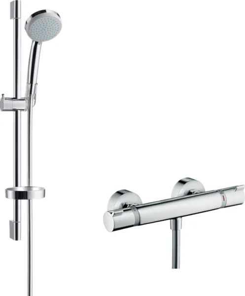 Hansgrohe Croma 100 -duschset med Ecostat Comfort -duschblandare, krom