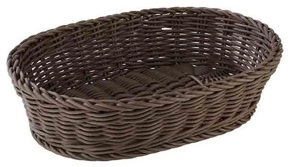 Utgått: Brödkorg, oval, svart plastflätning, 32x23xH7 cm