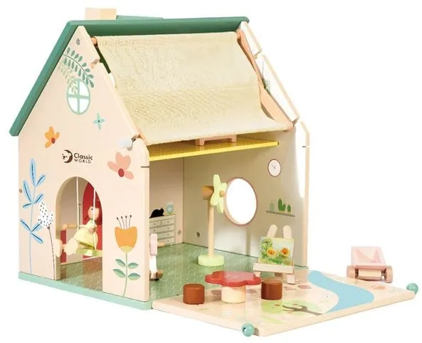 Classic World Wooden Dollhouse with Garden 10 pcs