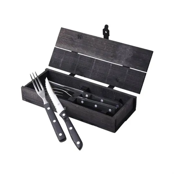 Gense Old Farmer biff-/grillbestick 4 delar - Svart/stål