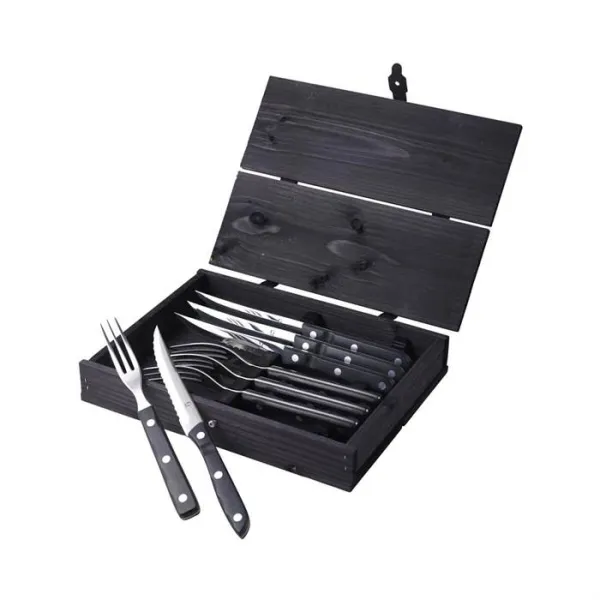 Gense Old Farmer biff-/grillbestick 8 delar - Svart/stål