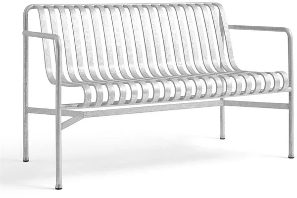 HAY Palissade Dining-bänk med armstöd, varmförzinkat stål