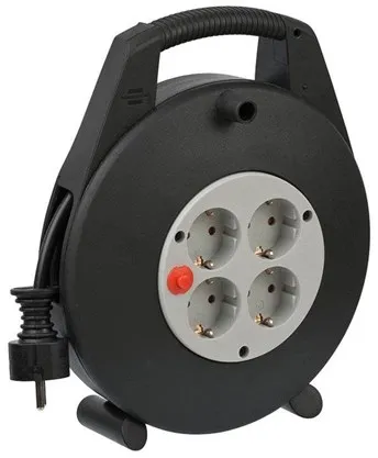 Brennenstuhl Kabelvinda Vario Line 4-vägs 10m sch