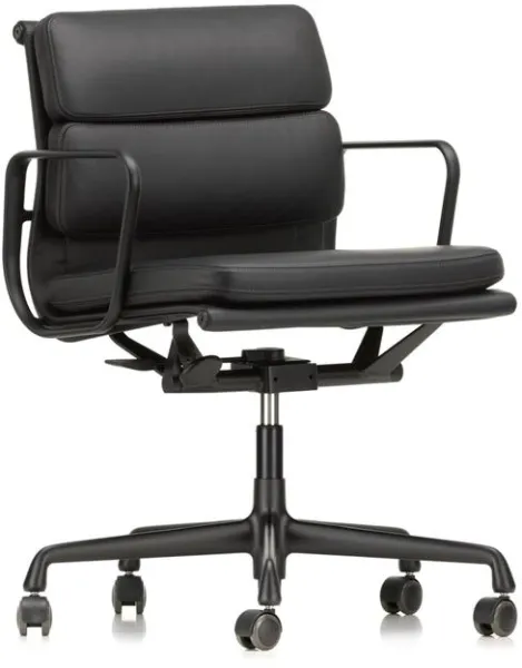 Vitra Soft Pad EA 217 Kontorsstol med Swivel och Armstöd Nero