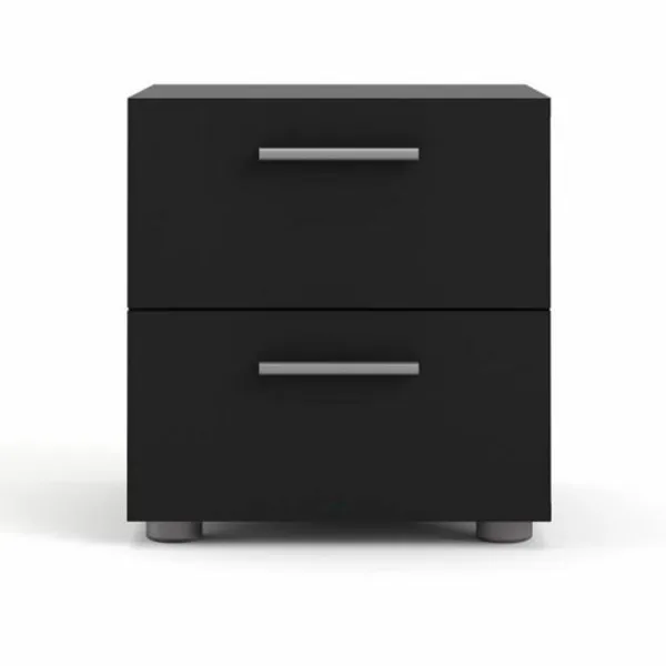 TVILUM Pepe Sängbord, med 2 lådor - svart folie och plast (40x40,25)