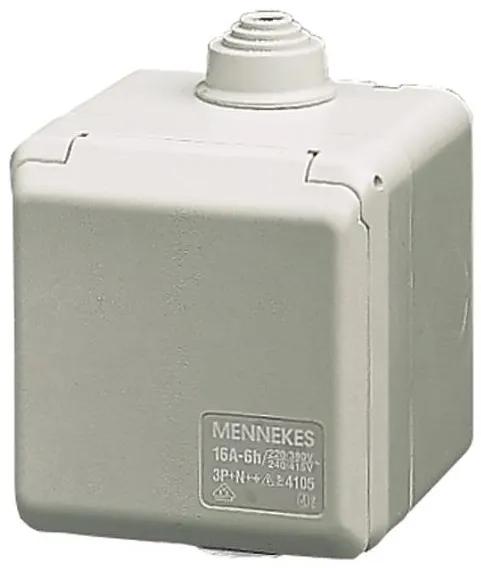 Mennekes CEE extern uttag 3-polig 16A 230V IP44 6H 4102